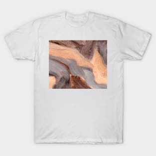 Abstract Art Oil Painting Purple Ochre Grey T-Shirt